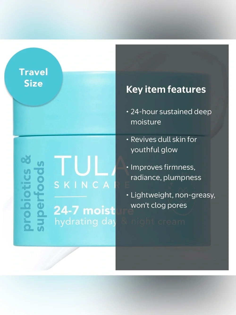 TULA 24-7 Moisture Hydrating Day & Night Cream 0.5 oz Mini Travel Size